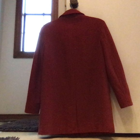 J Crew Wool Burgundy Coat - Picture 2 of 4